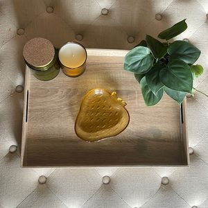 🍓 Vintage Amber Glass Strawberry Trinket Dish